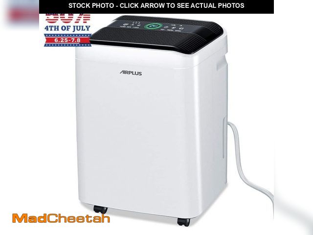 Lot 74-14222783 - Edendirect 50 pt. 4,500 sq. ft. Dehumidifier for Basement in White with Drain Hose, Bucket, Continou...