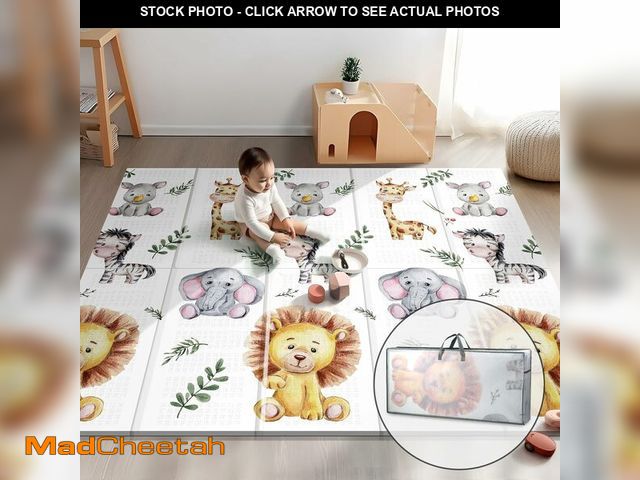 Lot 74-13042312 - NOONKTY 79x71 Extra Large Baby Play Mat for Floor, Foldable Foam Playmat for Babies 0-12 Months &amp...