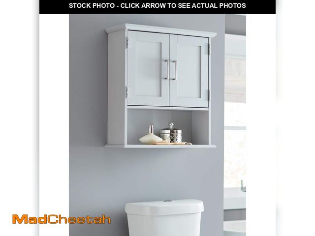 Lot 74-13002025 - Glacier Bay Shaker Style 23 in. W x 8.5 D x 25.1 H Bathroom Storage Wall Cabinet with Open Shelf in ...