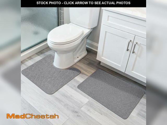 Lot 74-14145494 - Bosap Bathroom Rugs Set 2 Pieces,Thin Bathroom Mats,Toilet Rugs,Quick Dry,Non-Slip,Machine Washable,...