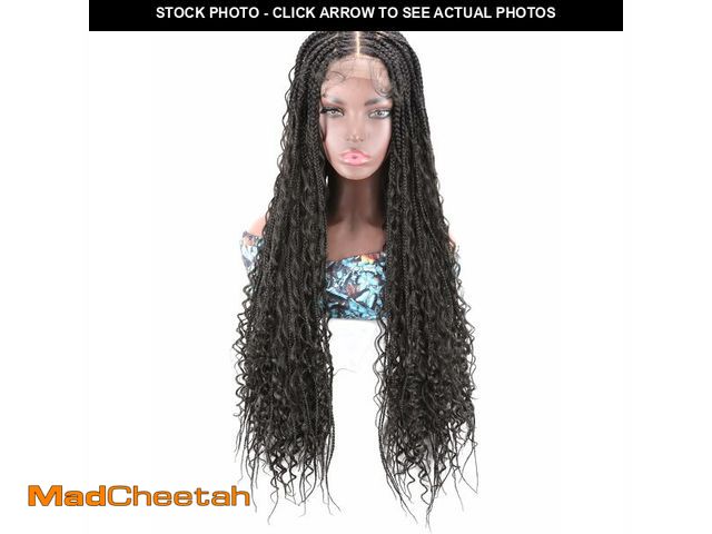 Lot 74-14206582 - BEART 5X5 Lace Front Boho Braided Wigs for Black Women - Synthetic Boho Box Braids Heat Resistant Fu...