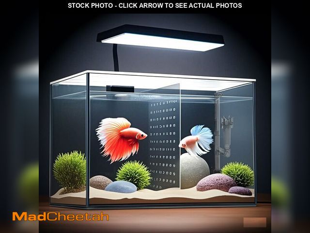 Lot 74-14209923 - iPriro 3 Gallon 12.6Ã¢â¬Â L Fish Nano Glass Aquarium, with Separator Plate for Betta, Multi-Functi...