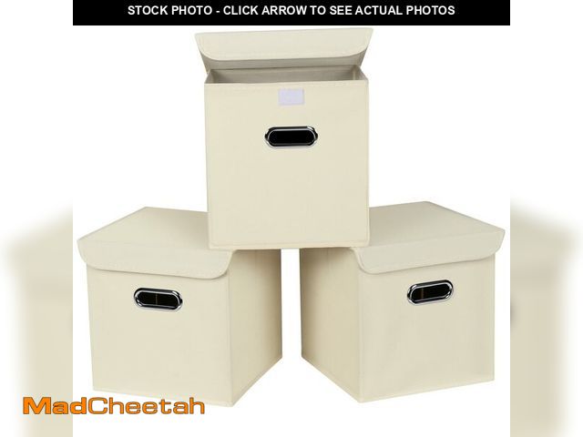 Lot 74-13548233 - SEVENDOME Closet Organizers Fabric Storage Bins With Lids Collapsible Cube Storages Organizer Basket...