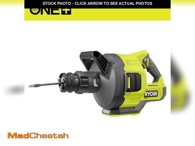 Lot 74-13645043 - RYOBI ONE+ 18V Cordless Drain Auger with 35 ft Cable, LED Light, Auto Feed/Retract, Cable Lock, Encl...