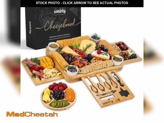 Lot 74-12717197 - SMIRLY Charcuterie Boards Set - Large Bamboo Cheese Board Set - House Warming Gifts New Home, Weddin...