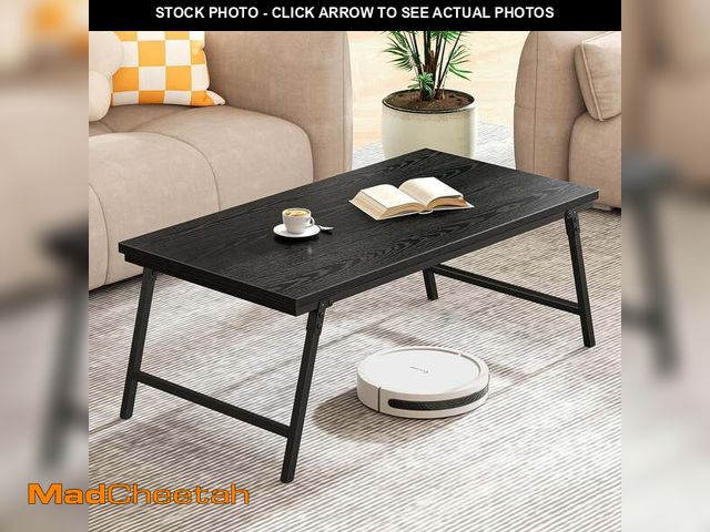 Lot 74-12679345 - Flycity No Assembly Folding Coffee Table, Leg Latches Portable Sturdy Floor Table Desk for Sitting o...