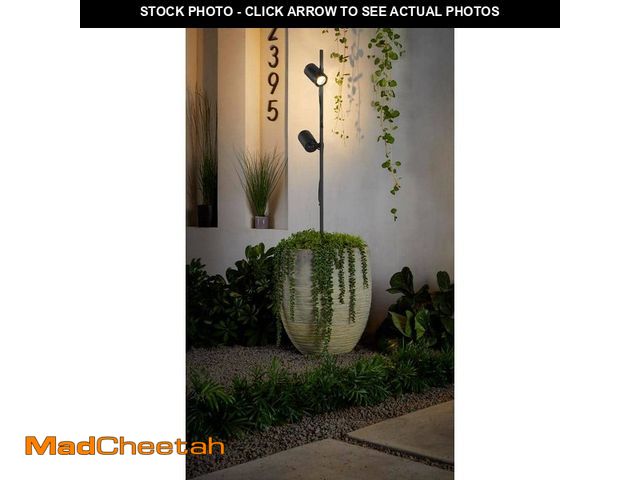 Lot 74-14611892 - Hampton Bay 480 Lumen Low Voltage Black Integrated LED Outdoor Spotlight with 2 Adjustable Spotlight...