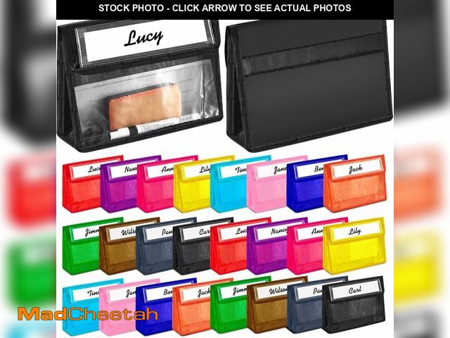 Lot 74-12677402 - Patelai 24 Pcs Magnetic Storage Pockets Whiteboard Accessory Case Classroom Storage Pouches for Orga...