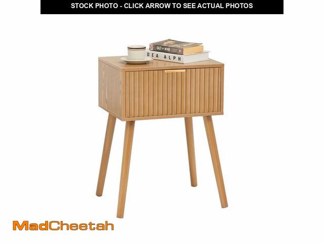Lot 74-13540399 - AWASEN Fluted Nightstand, Small Bedside Table with Storage Drawer, Accent End Table Living Room for ...