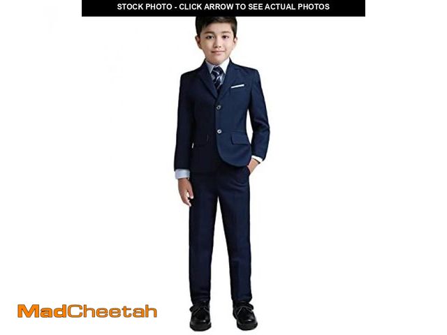 Lot 74-12334072 - YuanLu Boys Navy Blue Formal Suits 5 Piece Slim Fit Wedding Dresswear for Toddler Kids Suit Size 7 -...