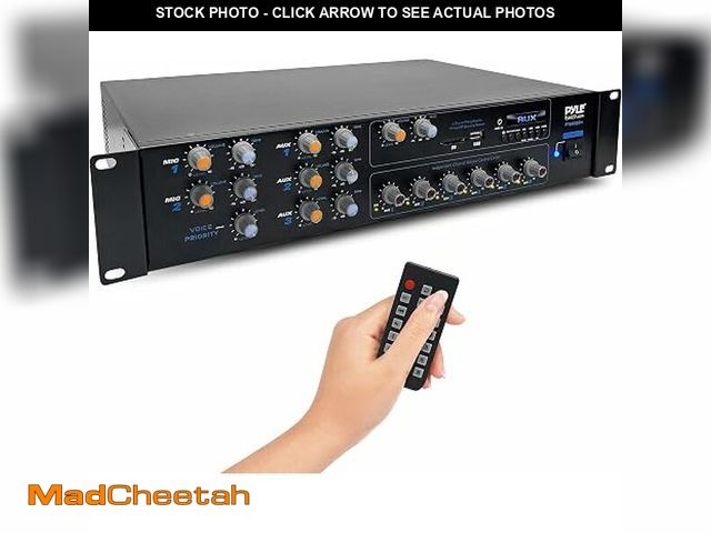 Lot 74-14307556 - (DOES NOT POWER ON)(MISSING REMOTE)  Pyle Power Amplifier with Bluetooth Wireless - Rack Mount 6 Cha...
