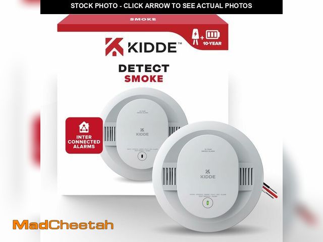Lot 74-13626613 - Kidde Smoke Detector, Hardwired with 10-Year Battery Backup, Interconnectable, LED Status Lights, 85...