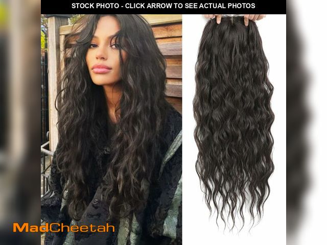 Lot 74-14211441 - Molefi Curly Hair Topper 26inch Long Wavy Hair Toppers with Bangs for Women Synthetic Wiglets Hairpi...