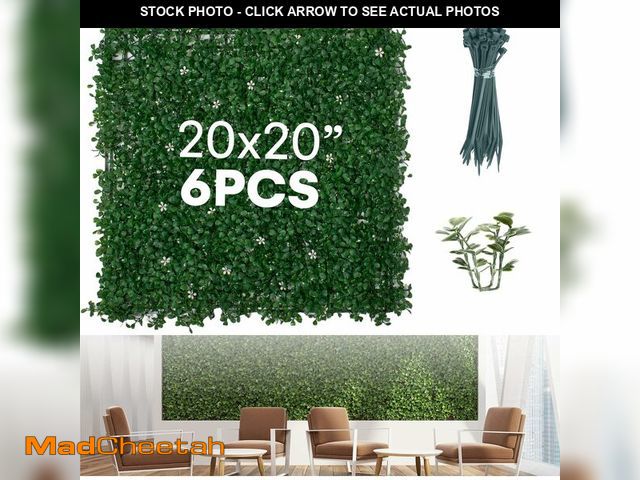 Lot 74-13040132 - flybold Artificial Boxwood Hedge Panels - Grass Wall Backdrop Decor Indoor and Outdoors - Greenery W...