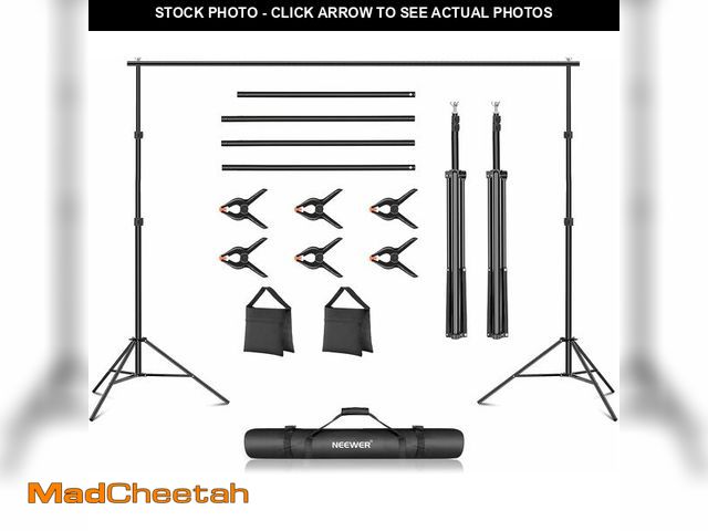 Lot 74-13698235 - Neewer Photo Studio Backdrop Support System, 10ft/3m Wide 6.6ft/2m High Adjustable Background Stand ...