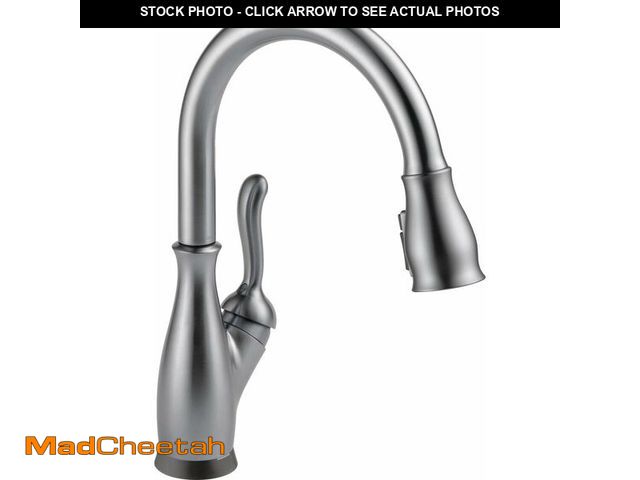 Lot 74-13696458 - Delta Leland Brushed Nickel Touch Kitchen Faucet with Pull Down Sprayer, Traditional Single Hole Tou...