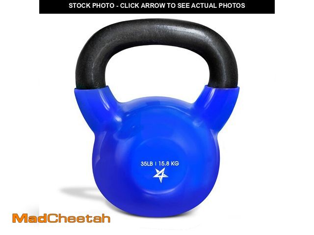 Lot 74-12786784 - Yes4All 35 lb Kettlebell Weight Vinyl Coated Cast Iron for Dumbbell Weights Exercises, Gym, Fitness,...