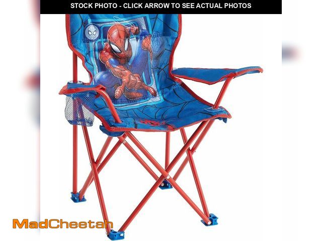 Lot 74-14348879 - Marvel Spiderman Kids Folding Camp Chair with Cup Holder and Carry Case,Portable Outdoor Chair for C...
