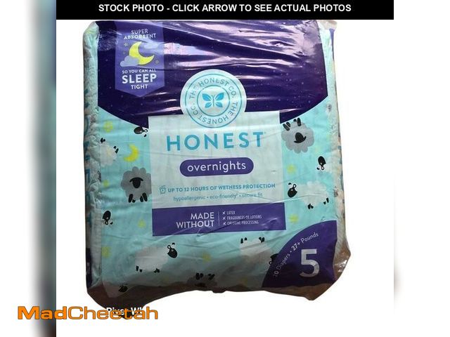 Lot 74-14340404 - The Honest Company: Sleepy Sheep Overnight Diapers Size 5, 20 pk - UNUSED