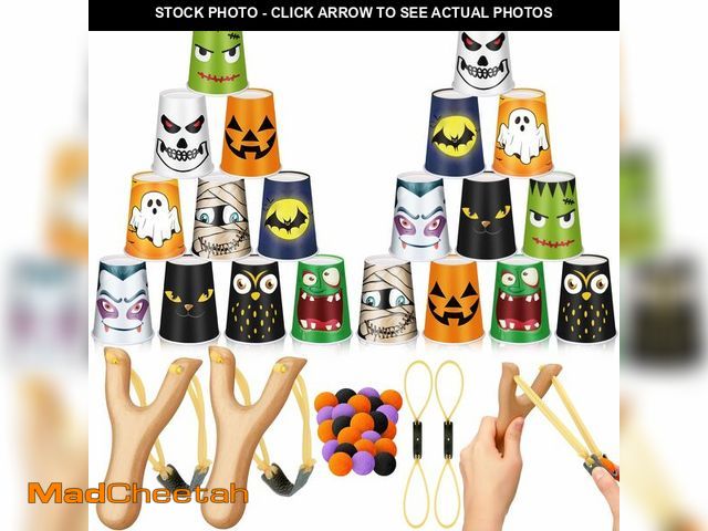Lot 74-12974458 - Leitee Halloween Games for Kids Adults Halloween Toss Games Carnival Party Game 24 Stacking Cups 2 W...