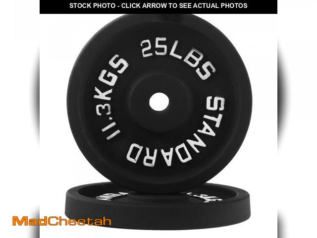 Lot 74-12272009 - Fitvids Cast Iron 1-Inch Standard Weight Plate for Strength Training &amp; Weightlifting, Multiple W...