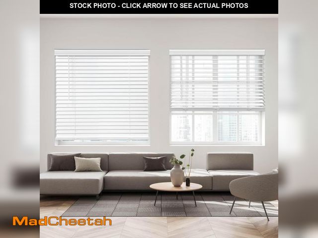 Lot 74-12136878 - DEZ FURNISHINGS Cordless 2" Faux Wood Blind, 22" W x 48" H, White - UNUSED