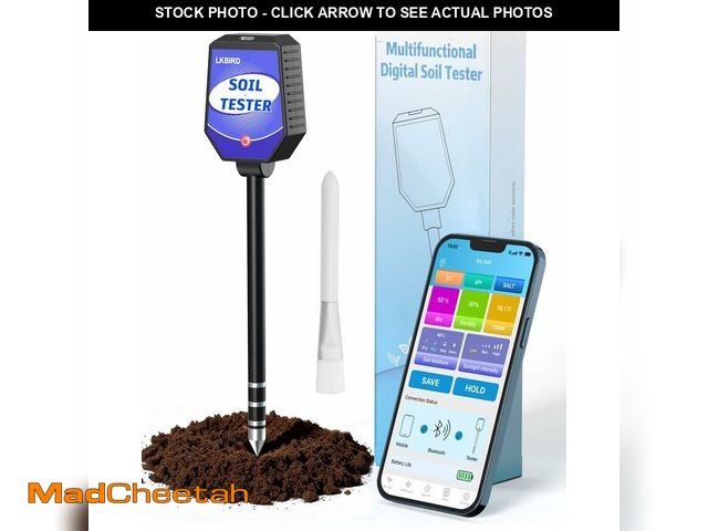 Lot 74-14472574 - 8-in-1 Soil Tester with APP Monitoring, Soil Moisture pH Meter, Light, Salinity, Fertility, EC, Temp...