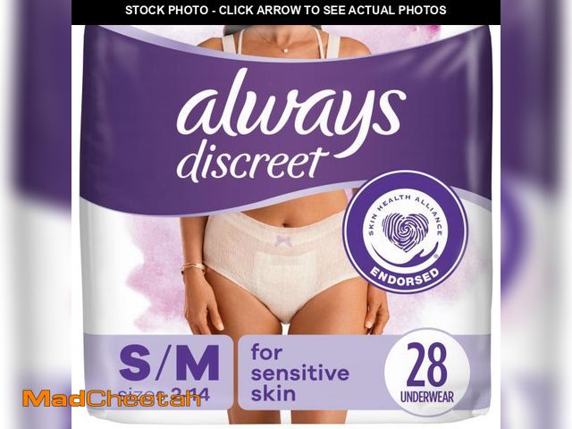Lot 74-12212845 - Always Discreet for Sensitive Skin Underwear, Four Times Skin Protection, Dermatologically Tested, F...