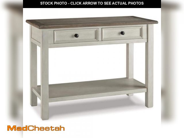 Lot 74-12106291 - Signature DESIGN BY ASHLEY Bolan Burg 46 in. Brown/White Rectangle MDF Console Table with Drawer - U...
