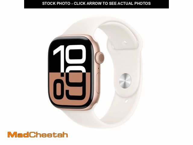 Lot 74-12838494 - Apple Watch Series 10 [GPS 46mm case] Smartwatch with Rose Gold Aluminium Case with Light Blush Spor...