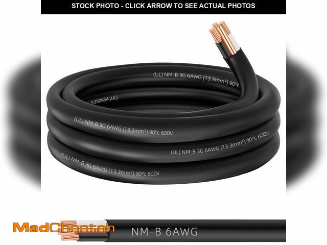 Lot 74-12715424 - NM-B 6/3 Wire with Ground,15ft 6 AWG Copper Wire 6 Gauge 3 Conductor Nonmetallic Sheathed NM-B Cable...