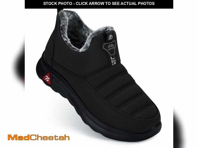 Lot 74-13630001 - SHIBEVER Winter Boots for Women: Black Waterproof Insulated Slip on Ankle Snow Booties Warm Fur Line...