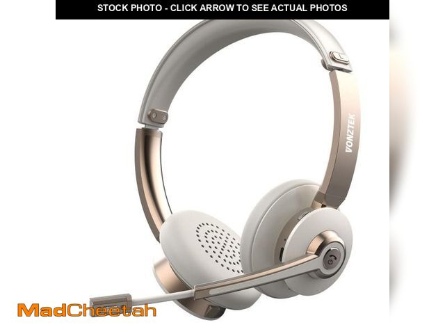 Lot 74-12122840 - Vonztek Bluetooth Headset with Microphone, Wireless Headphones with Noise Cancelling Mic, 26hrs talk...