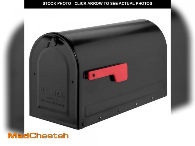 Lot 74-12389922 - Architectural Mailboxes MB2 Black, Large, Steel, Post Mount Mailbox - UNUSED