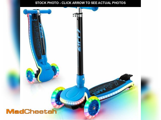 Lot 74-13710922 - ZIFFY Kids Scooter for Boys &amp; Girls Features LED Light-Up Wheels, 4 Adjustable Height Handlebars...