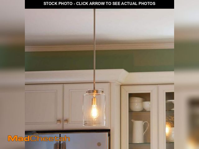 Lot 74-12491994 - Hampton Bay Mullins 6.75 in. 1-Light Brushed Nickel Mini Pendant with Clear Glass Shade - UNUSED