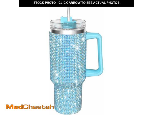 Lot 74-14381562 - HWISDMIG 40oz Tumbler with Handle-Glitter Rhinestones Tumbler Bling Cups Stainless Steel Water Bottl...