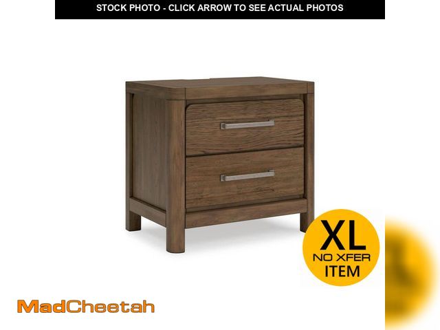 Lot 74-13097369 - Signature DESIGN BY ASHLEY Cabalynn Natural Brown 2 Drawer Nightstand - UNUSED