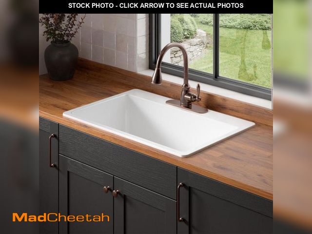 Lot 74-14605224 - SINKOLOGY Jackson 33 in. 3-Hole Drop-In Single Bowl Crisp White Fireclay Kitchen Sink SK411-33FC-WH ...
