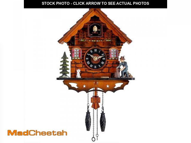 Lot 74-11552295 - Kintrot Cuckoo Clock Traditional Black Forest Clock Antique Wooden Pendulum Quartz Wall Clock - UNUS...