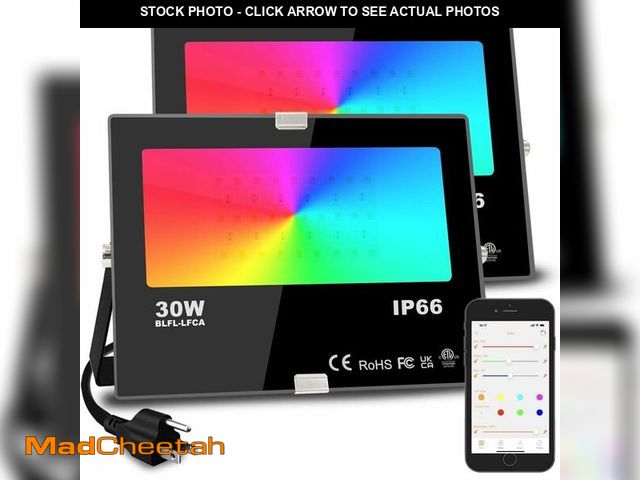 Lot 74-14269402 - Led Flood Light 30W, 300W Equivalent 3000 LM Outdoor Color Changing Led Stage Landscape Lights, Blue...