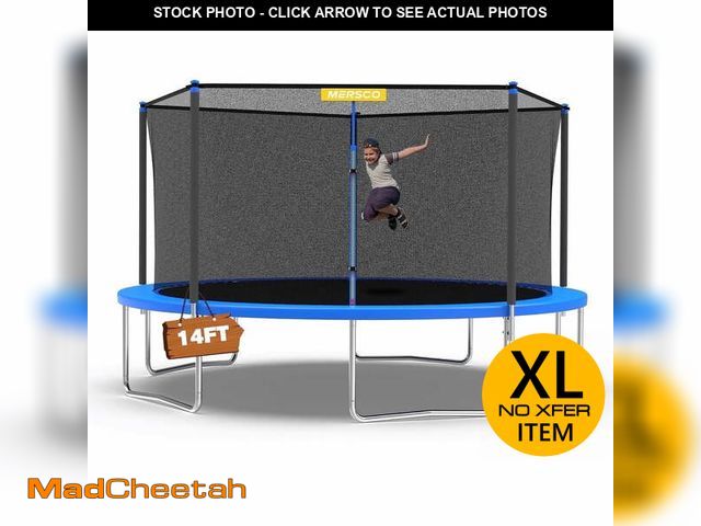 Lot 74-12679451 - Mersco 14ft Trampoline Heavy Duty Outdoor Trampoline for Kids and Adults, Backyard Trampoline with E...