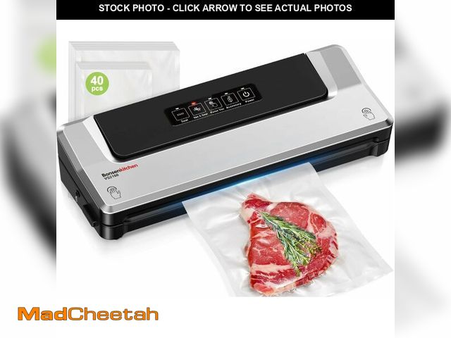 Lot 74-13712916 - Bonsenkitchen Vacuum Sealer Machine | Compact Food Sealer for Kitchen Storage &amp; Meal Prep | Mult...