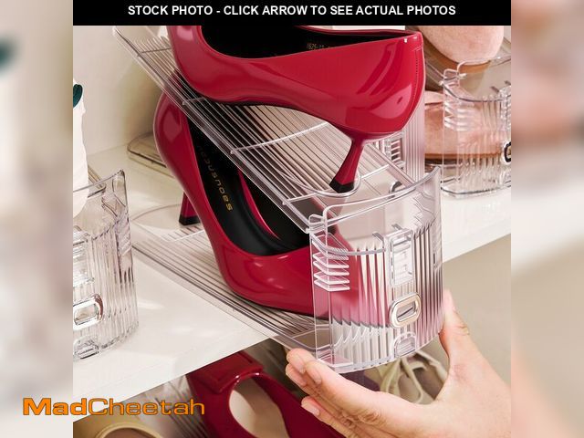 Lot 74-14153879 - TOOKNIN Adjustable Shoe Slots Organizer,12PACK Transparent Shoe Stackers Shoe Rack Holder Shoe Space...