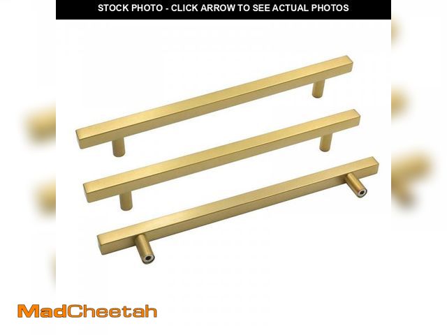 Lot 74-12307202 - goldenwarm Brushed Brass Cabinet Handles Cabinet Hardware - LS1212GD204 Satin Brass Drawer Pulls Gol...