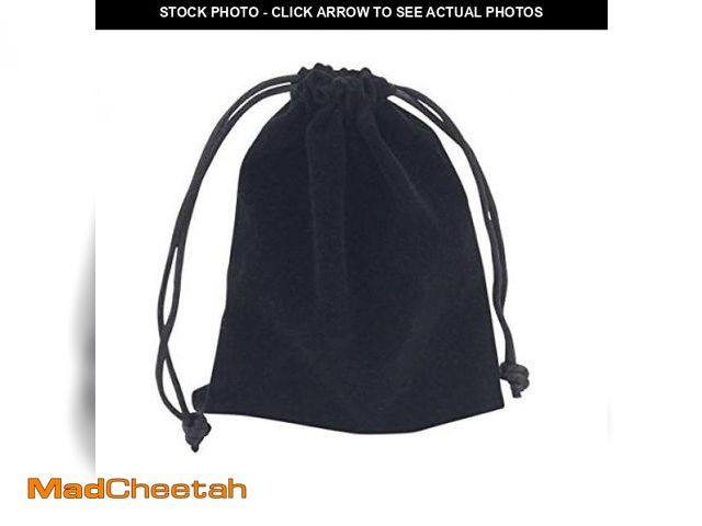 Lot 74-12310044 - MEMORIALS 4U Premium Quality Velvet Urn Bag With Fancy Drawstring Closure (Black) - Black Velvet Bag...