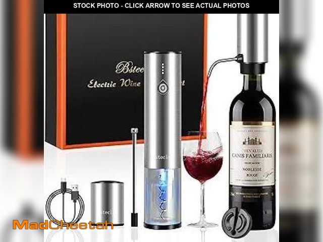 Lot 74-12128773 - Electric Wine Bottle Opener Set, with Luxurious Wooden Gift Box, 2-in-1 Electric Decanter Wine Aerat...