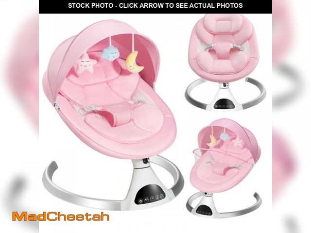 Lot 74-12512131 - HARPPA Electric Baby Swing for Infants with Remote Control, 5 Sway Speed, Bluetooth Music, Pink - UN...