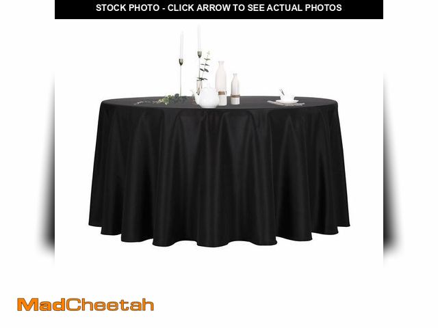 Lot 74-14144761 - Ascoza 2pack 120 Inch Black Round Tablecloth in Polyester Fabric for Wedding/Banquet/Restaurant/Part...