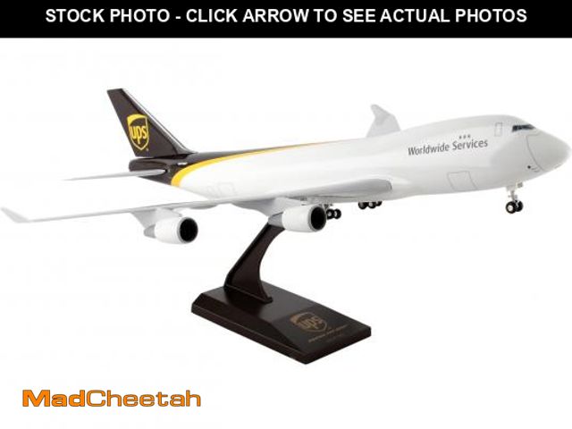 Lot 74-12305380 - Daron Skymarks Ups 747-400F Airplane Model Building Kit with Gear 1/200-Scale, White,black - UNUSED